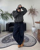 Neto Leopard High Neck Zip-up