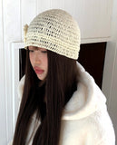 Devin Flower Pendant Knit Beanie