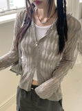 Forea Two-Way Punching Over Fit Knit Hood Zip-up