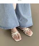 Basic Lovely Ribbon Twist Mules Summer Sandals Slippers