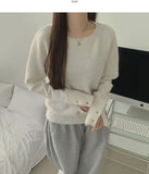 Wool Warmer Button Sleeve Silt Feminine Long Sleeve Knit