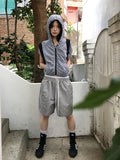GINGHAM SHIRRING ZIP-UP