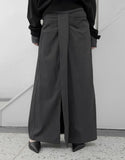 Liboen Ribbon Tie Long Skirt