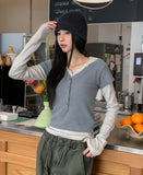 Or Stripe Layered SET - Short Sleeve, Hood