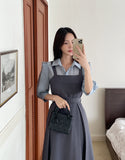 Desia Bustier Pintuck Long One Piece (Belt Set)