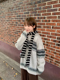 Minkant Stripe Knit Muffler