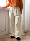 Nicho Pintuck Cotton Long Wide Pants