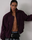 Neck chain bomber jacket