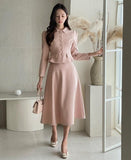 Mikel Collar Short Jacket Long Skirt Set