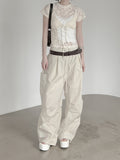Lace Patchwork Strap Sleeveless