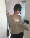 [MADE] Yujun Lace Button Ribbed Cardigan