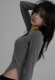 [ EEUN MADE ] V neck slim longsleeved