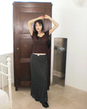 Tano Dot Lace Ribbon Long Skirt