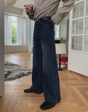 Donen Washed Flare Wide Denim