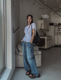 Pete Stopper Wide Denim Cargo Pants