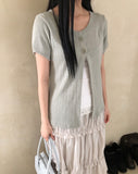 Daren Punched Short Sleeve Cardigan
