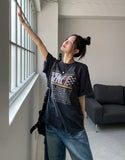 Sporty scene printing over short sleeve