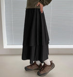 Pitco Cotton Unbalanced Banding Long Skirt