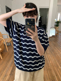 [unisex] Peribi Round Wave Short Sleeve Knit