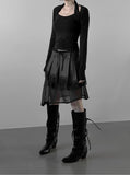 Sheavel See-Through Layered Skirt