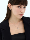 Essence Silver (W) Lab Diamond Double Room Pave Necklace