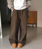 Syner pin tuck cotton wide pants