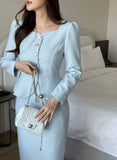 Anibelle Heartneck Tweed Peplum Jacket