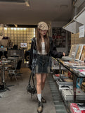 Det Tesle Pleated Denim Skirt