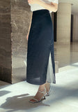 Color Matching Layered Slit Long Skirt