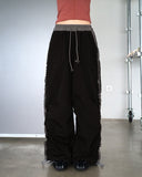 Veron Frill Color Matching Nylon Wide Two-Way Pants
