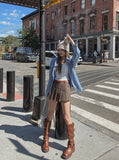 Melo Pleats Checkered Pantskirt