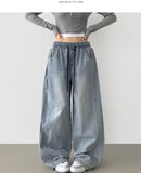 Folding Pin Tuck Hem Snap Balloon Fit Wide Fit Banding Denim Pants