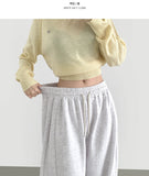 Side Cut Long Balloon Wide Banding Pants