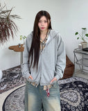 Heriel String Hooded Zip-up