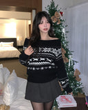 Snow Nordic Off-Shoulder Knit