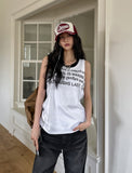 Hua Half Lettering Semi Overfit Sleeveless
