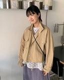 Hyuina String Button Short Collar Jacket