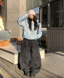 Koi cut brushed denim cargo pants