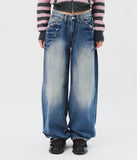 (W) Rock Blue Stud Jeans