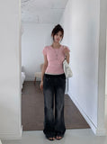 Reher Pocket Banding Washed Denim Bootcut Pants