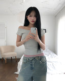 Bendy Slim Ribbed Two-Way Short Sleeve
