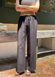 Mezelre Linen Banding Wide Slacks