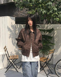 Timber Vintage Washing Leather Two-Way Blouson Jacket