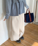 [unisex] Hillo Check Fleece Balloon Wide Brushed Pants