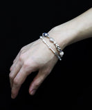 White Light Beads Layered Bracelet