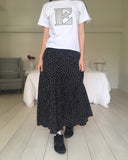 Apol Dot Frill Tiered Long Skirt