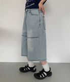 Shuna Summer Cut Washing Light Blue Bermuda Denim Pants