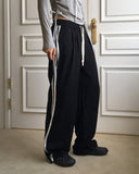 Tachi side track color matching two-way long wide jogger pants