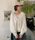 Suffu Dot Frill Blouse