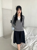 Rti Vintage V-neck Lace Hood Long Sleeve T-shirt